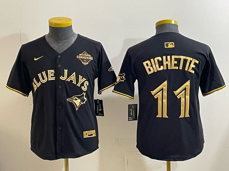 Youth Nike 2026 Toronto Blue Jays #11 Bichette black gold Game MLB Jersey 1211->youth mlb jersey->Youth Jersey